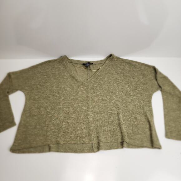 Primark Army Green Long Sleeve Pull-on V-Neck Sweater Women's Size S - Picture 1 of 6